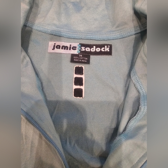 Jamie Sadock Top 1/4 Zip Pullover Golf Long Button Sleeve Tennis Blue Tie Dye M - Picture 5 of 13
